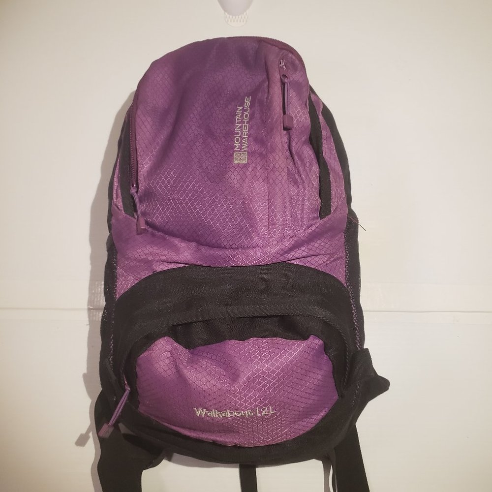 Mountain Warehouse Walkabout 1.2L Purple Backpack bag camping hiking daypack zip